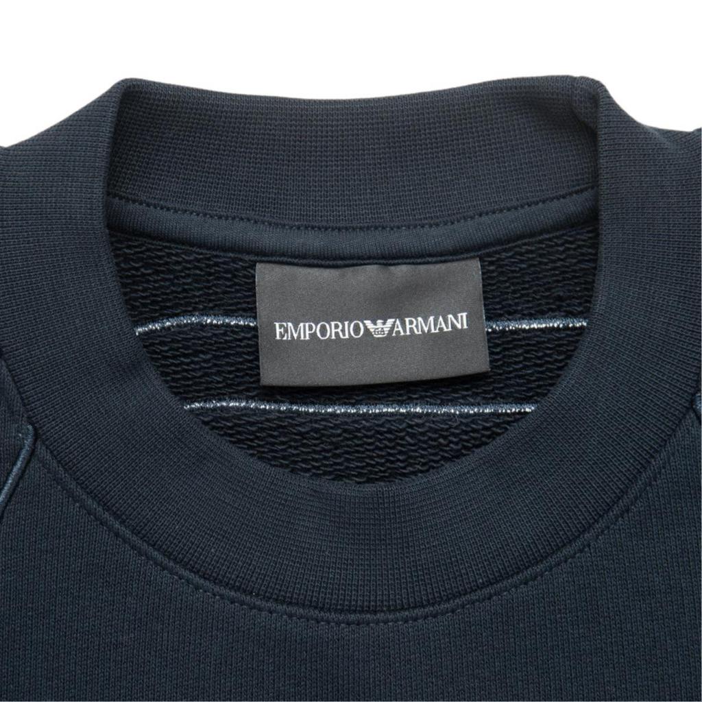 Emporio Armani Round Neck Logo Embroidered Long Sleeve Sweatshirt Men sweatshirt Navy-Blue 6R1ME3-1JWPZ-0920
