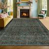 Vintage Modern Elegant Floral Vine Border Pattern Carpet Soft Decorative Mat Rug for Living Room Bedroom Home Decoration Rugs