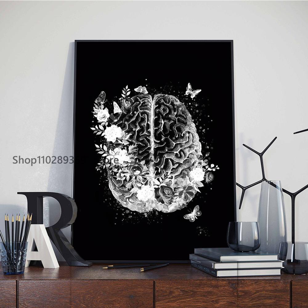 1pc Black White Anatomy Skeleton Poster Paper Print Home Bedroom Entrance Bar Cafe Art Painting Decoration