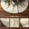 1pc Country Style Cream Knit Christmas Tree Skirt Trim Polyester, Drawstring Closure - Perfect Suitable for Holiday Home