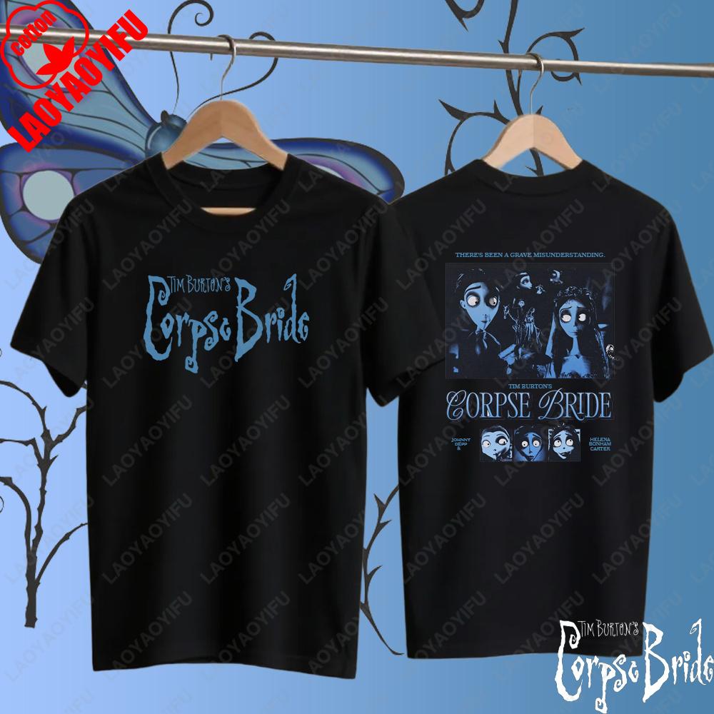 Corpse Bride Vintage Film Bedrucktes T-Shirt Herren Damen Mode Baumwolle Kurzarm T-Shirt Klassisches O-Ausschnitt Kleidung Tees Tops