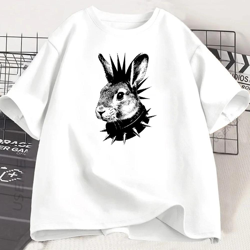 Punk Raccoon Graphic Tshirt Shortsleeve Edgy Animal Design Rebellious Fashion Streetwear Top For Unisex Unisex Minimalist Top