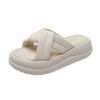 Platform drag women's shoes new summer wear beach one-word slippers cross fashion soft sole women non-slip