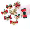 Mini Bow Tie Christmas Tree Decorations Halloween Gift Set DIY Accessories with Bells Pet Supplies Ornaments 20 Pieces