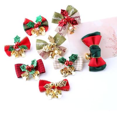 Mini Bow Tie Christmas Tree Decorations Halloween Gift Set DIY Accessories with Bells Pet Supplies Ornaments 20 Pieces
