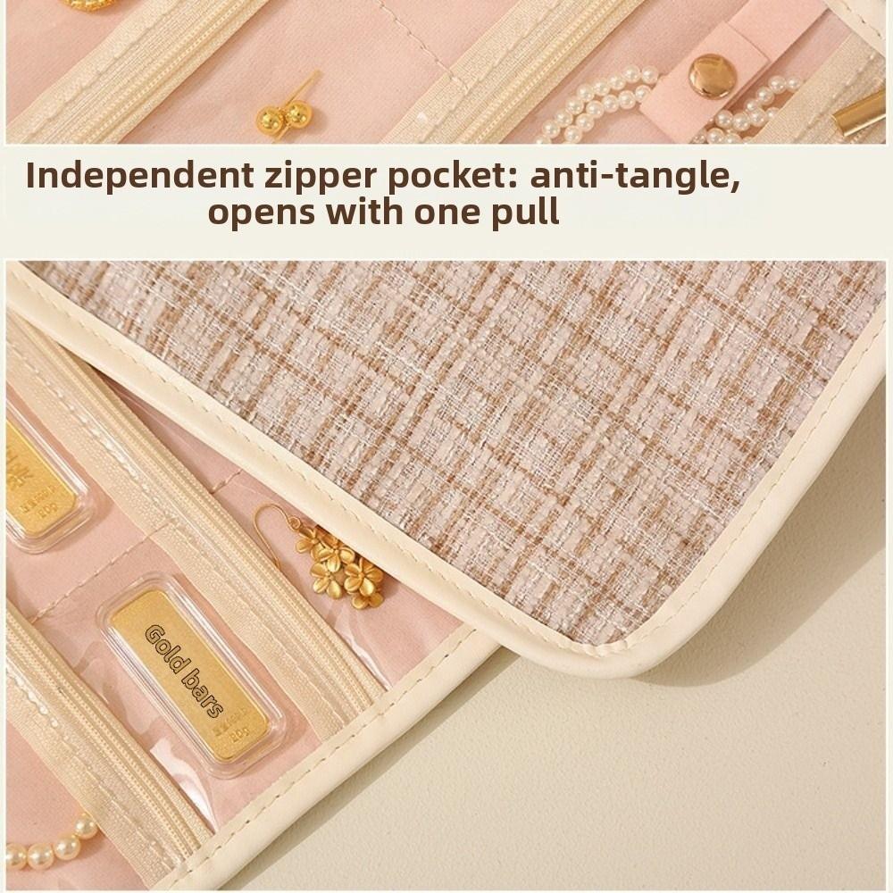 Foldable Travel Jewelry Storage Box Roll Style Jewelry Storage Bag  for Necklace Earrings