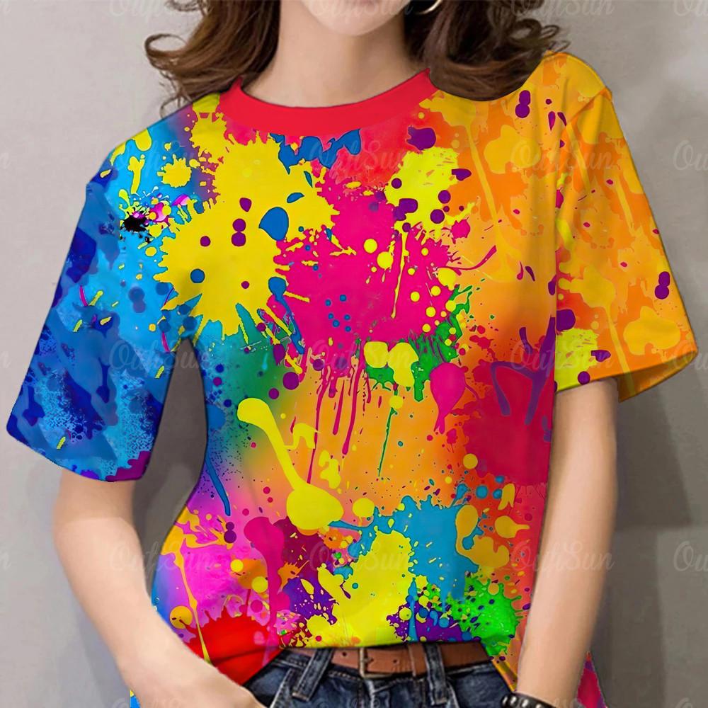 Loose short sleeved O-neck T-shirt, Hawaiian top 2XS