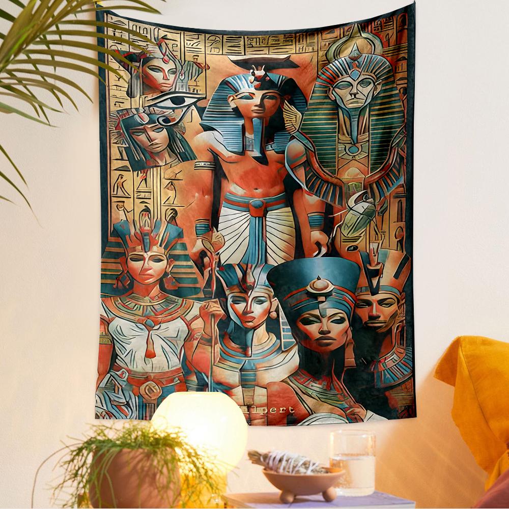 Egyptian Pharaohs Hieroglyphs Art Hippie Tapestry Wall Tapestry for Bedroom Living Room Dorm Decor