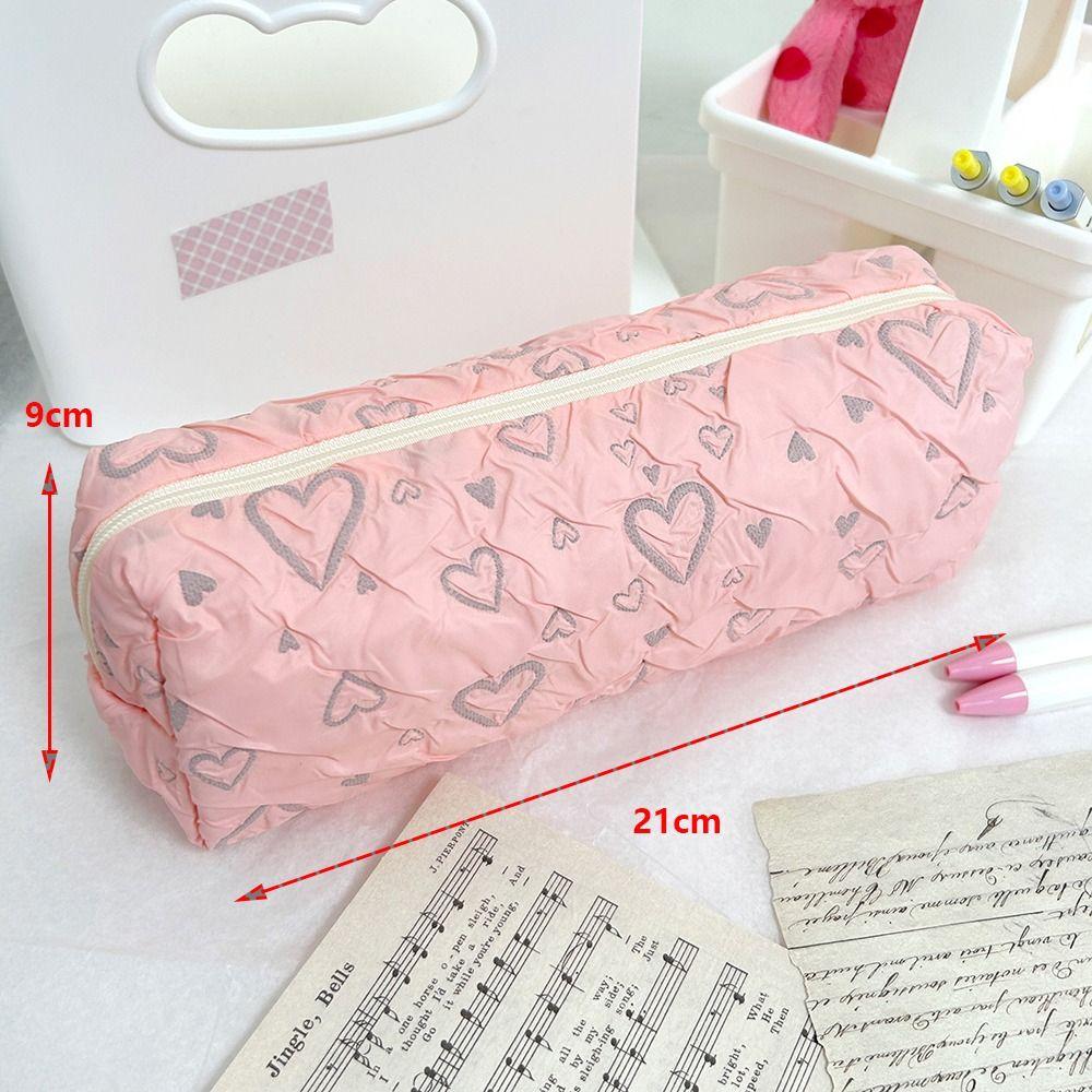 Love Print Pattern Stationery Bag Large Capacity Storage Bag Simple Pen Bag Student Gift