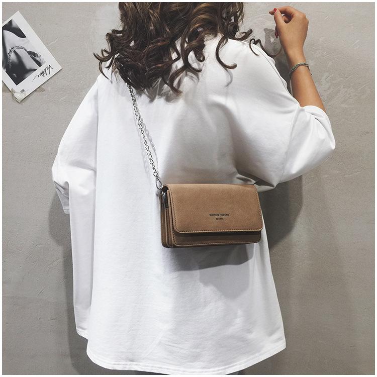 

Small square bag chain women s bag foreign texture new messenger bag commuter bag small bag French niche chain bag хакі