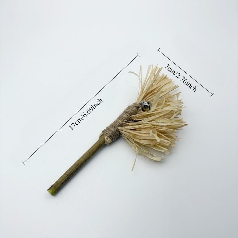 Cat Teaser Stick Toy Teasing Sounding Bell Wooden Stick Teeth Grinding Kitten Toy Interactive Knot Bite-resistant Cat Toy