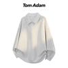 TOM ADAM Gestreiftes Color-Block Revers-Pullover-Sweatshirt