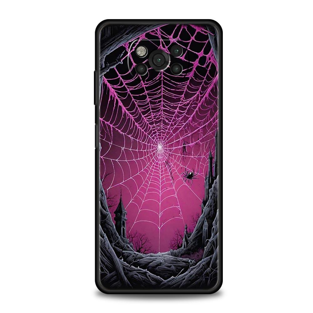 

Spider Web Phone Case for Xiaomi Poco F7 F6 F5 F4 F3 X6 X5 X4 X3 NFC F7 Ultra M4 C51 C55 GT 5G Soft TPU Cover Fundas Capas Bags Poco F4