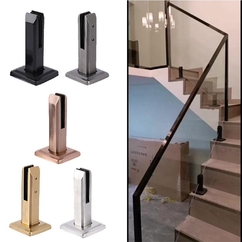 304 Stainless Steel Floor Mount Glass Clip Floor Window Durable Minimalist