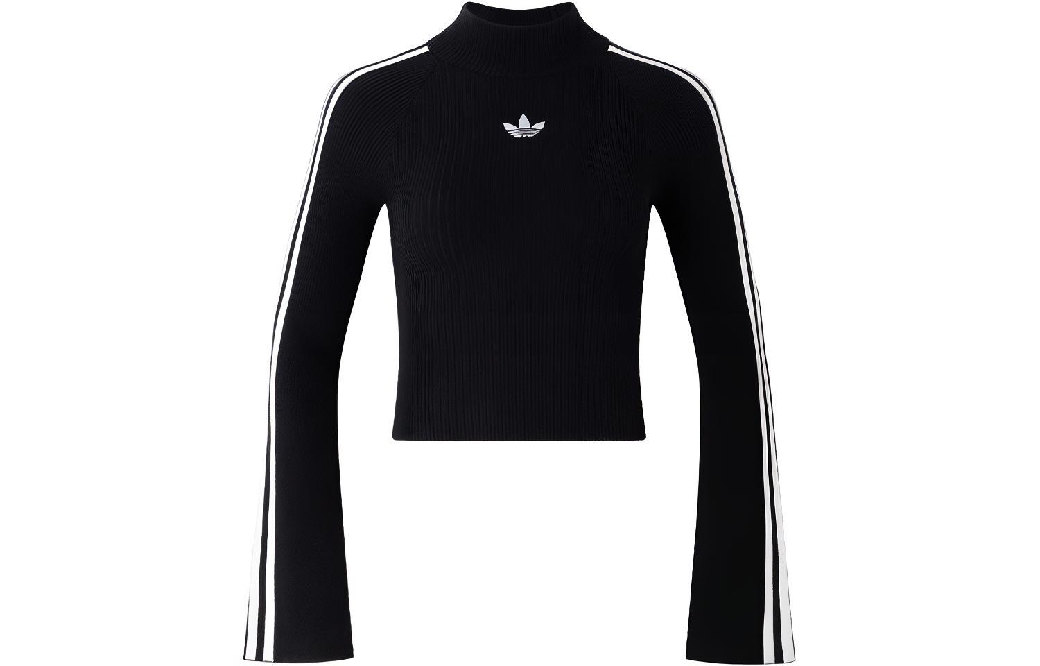 Adidas Originals Premium Knit Turtleneck Top Sweater Women s Black JI7058 L