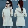 Women's Jacket Trench Coat Korean Spring Autumn Loose Long Sleeve Short Coats Female Windbreaker Hooded Outerwear Tops