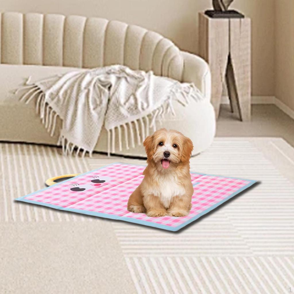 Cooling Carpet for Pets Tafl Cool, Compact Versatile Machine Washable, Portable Handle Pad Cats of
