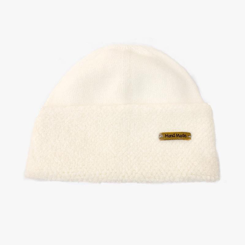 Autumn and winter knitted hats versatile solid color wool hats plus wool blended wool hats big head circumference hats show small face
