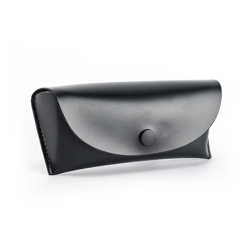 

Прочная кожаная оболочка для очков, солнцезащитных очков, удобная легкая защитная коробка, однотонный чехол, сумка, легко носить с собой чёрный