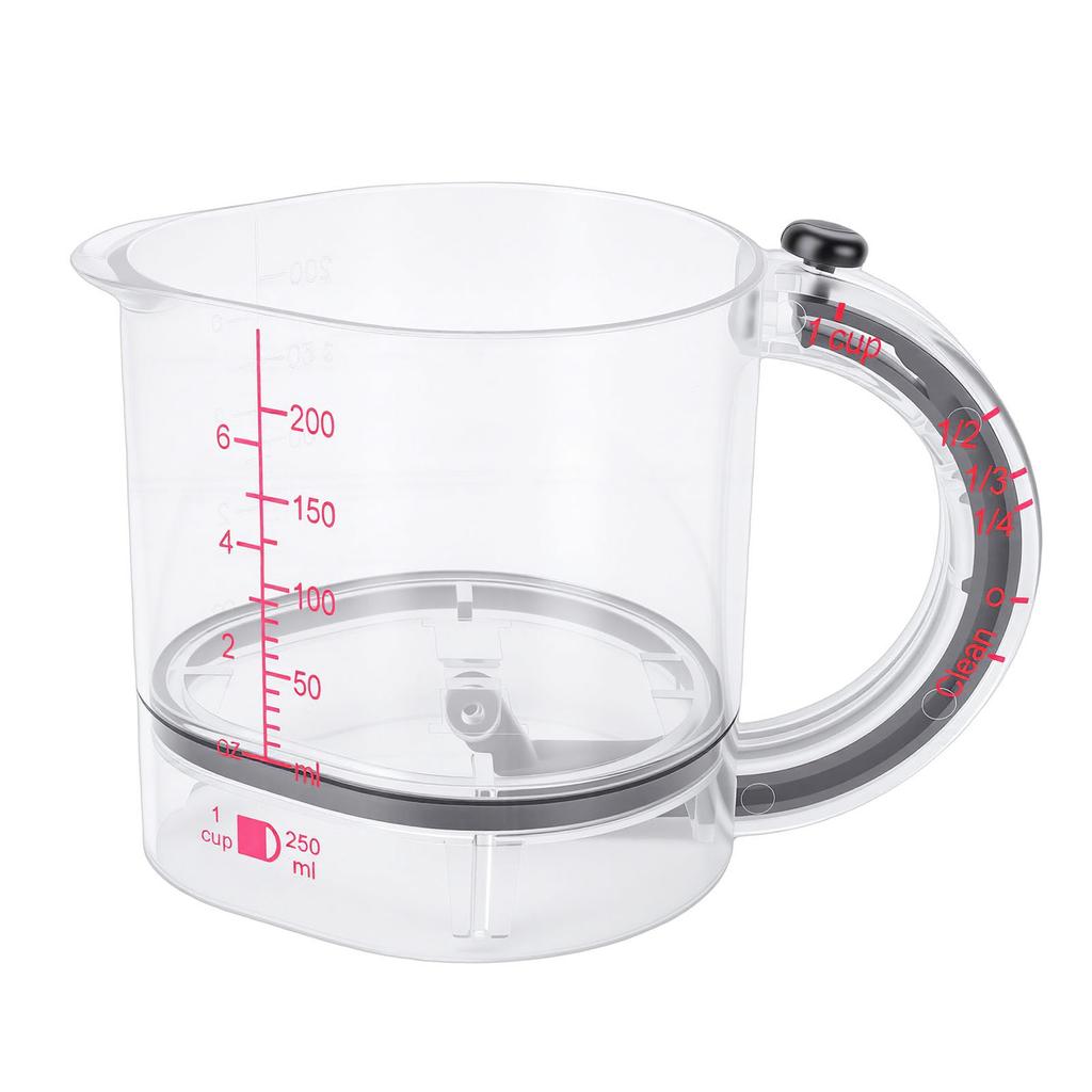 Adjustable Measuring Cup 4 in 1 Multi Functional with Base for Cooking Baking Ingredients
