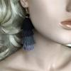 Ear Stud Silk Fabric Gradient Long Tassel Earrings Dangle Drop Earrings Multilayer Drop Bohemian