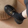 Horse buckle small leather shoes women's spring 2025 new one-pedal British style single shoes soft leather flat loafers women