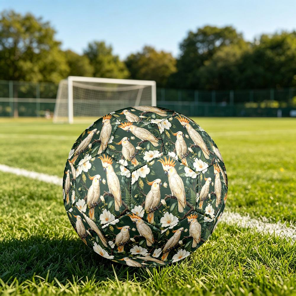 1 Stück Kakadu Blumige Fantasie Langlebig Größe 5 Fußball Professionelles Spiel Training Fußball Indoor & Outdoor Sportball p60174
