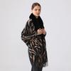 New Fur Collar Cashmere Shawl Shawl Scarf For Woman Warm Tassel Shawls Fashion Long Wraps Thicken Pashmina Zebra Print Scarves