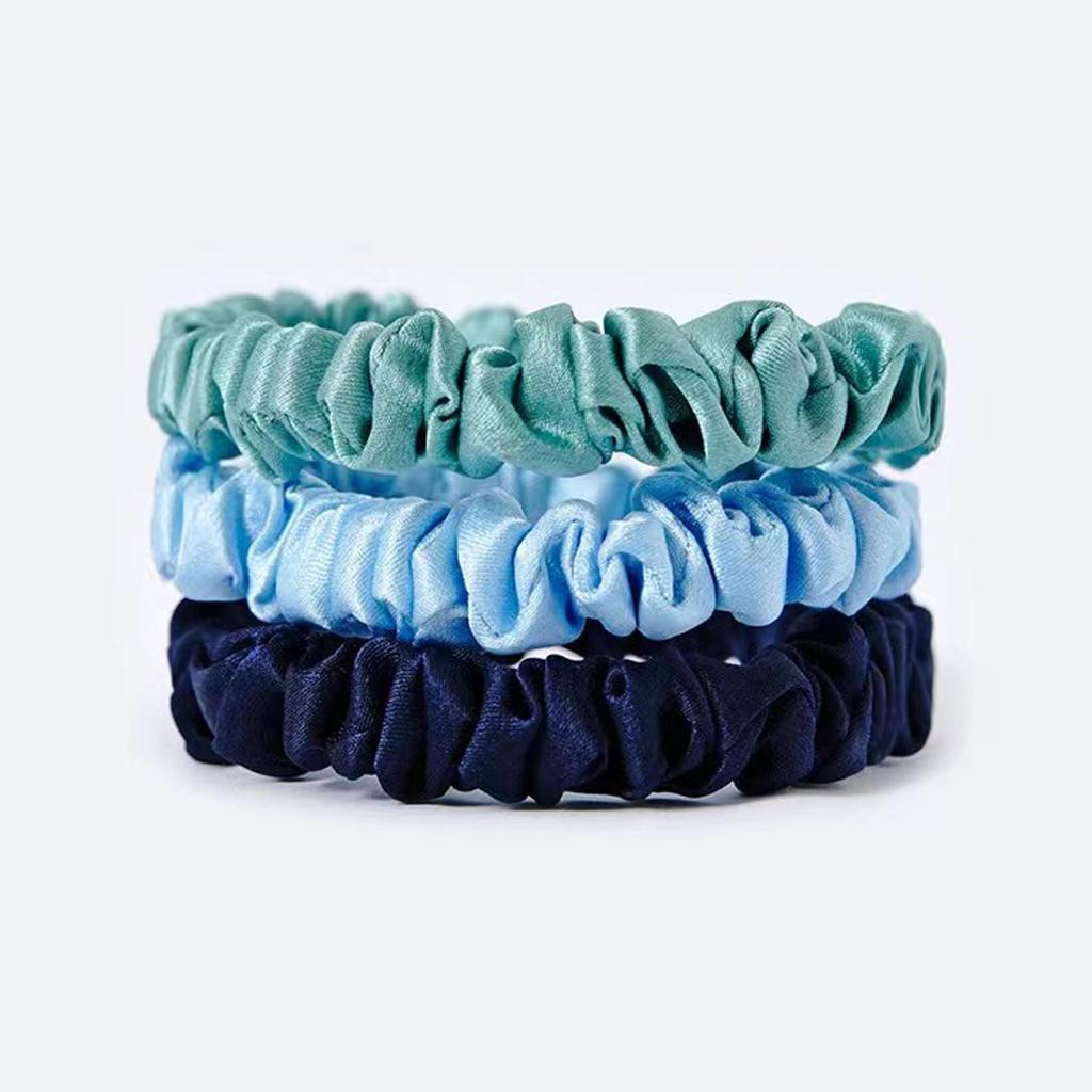 1 Box Haargummis aus 100 % reiner Maulbeerseide, Haargummis aus Seide, Haarbänder, schmale Haargummis, Pferdeschwanzhalter, Haarpflege-Zubehör