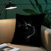 Schwarze Katze Niedlicher Kissenbezug Plüschstoff Weicher Kissenbezug Doppelseitiger Druck Sofakissenbezug Wurfkissen