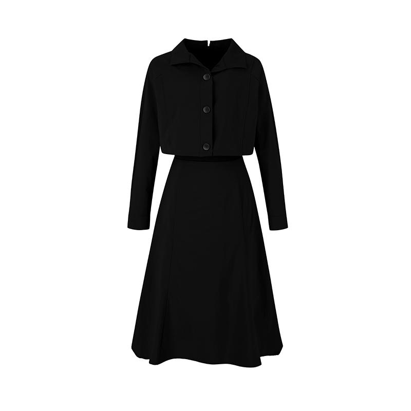 SOUP Shirt Collar Two-In-One Casual Dress (Sz9Op80)