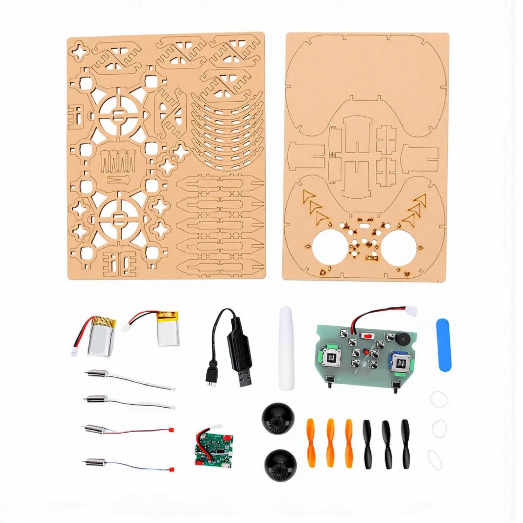 DIY Wooden Drone Model Kit Remote Control Aircraft Training RC Quadcopter Beginner Friendly Flying Toys Assembled Kit