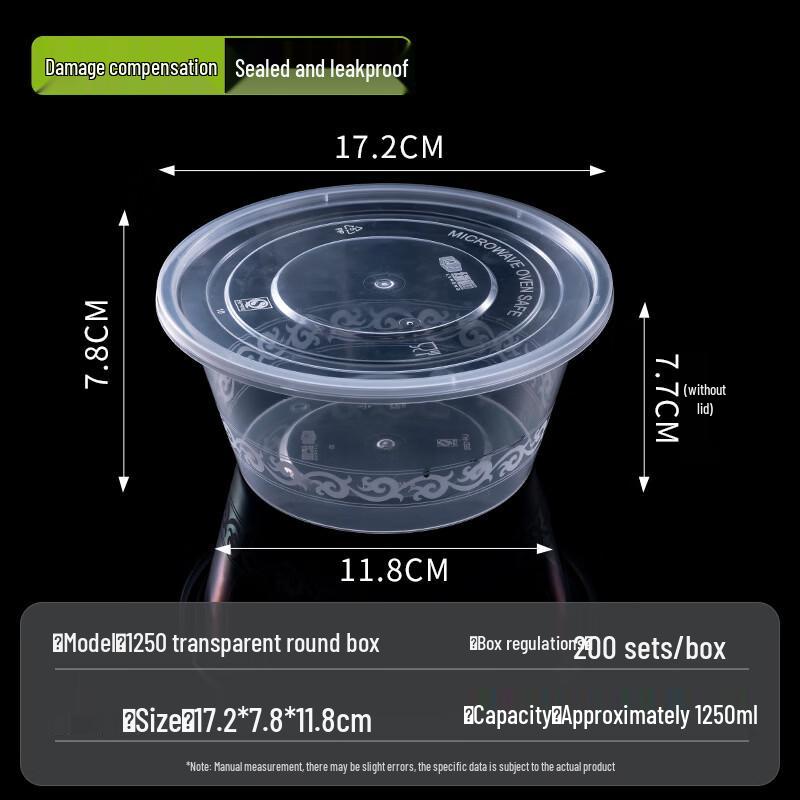 Handon Disposable Wheat Straw Round Meal Prep Containers with Lids