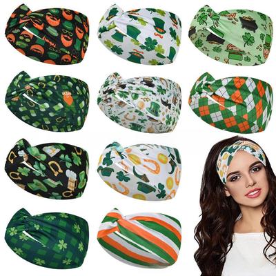 Europäisch & Amerikanisch St. St. Patrick's Day Elastisches Stirnband mit vierblättrigem Kleeblatt