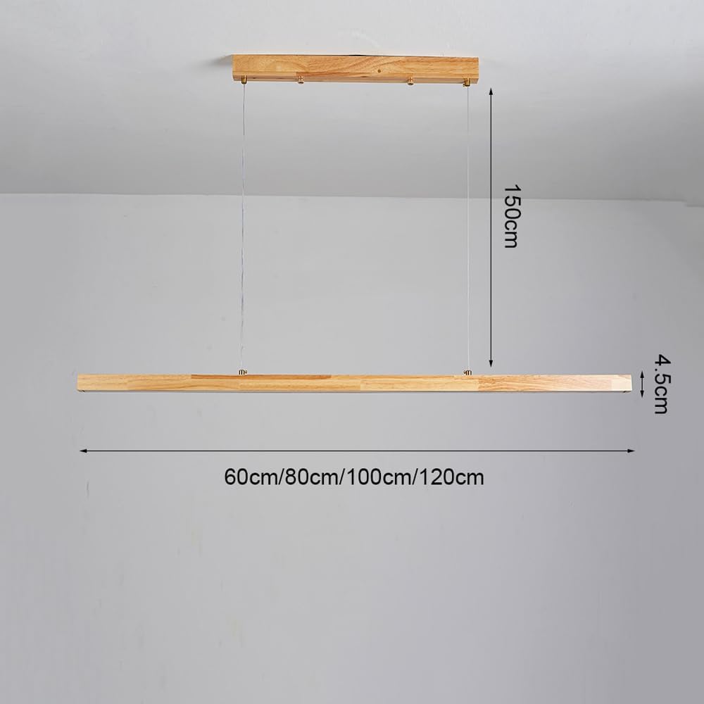 Chandelier , Wood Linear Pendant Light LED Lighting Fixture Wooden Chandelier Dining Room Ceiling Suspension Hanging Light Adjustable Island Lights