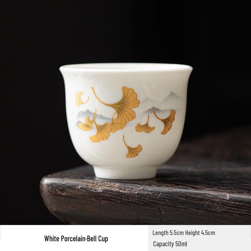 Horned Pansy White Porcelain Teacup