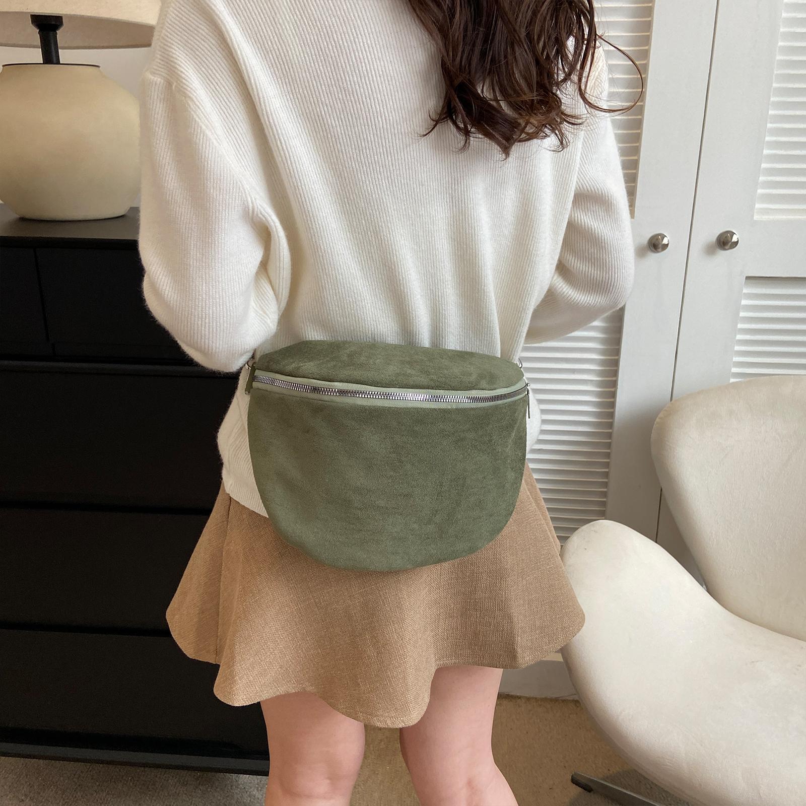 

Женская повседневная сумка-слинг, однотонная нагрудная сумка, стильная сумка-хобо, регулируемый широкий ремень, полумесяц, сумка через плечо, женская сумка для поездок на работу зелёный