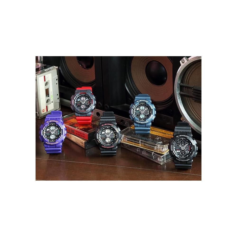 Casio G-Shock GA-140-1A4 Analog-Digital Watch Shock Resistant Black Red