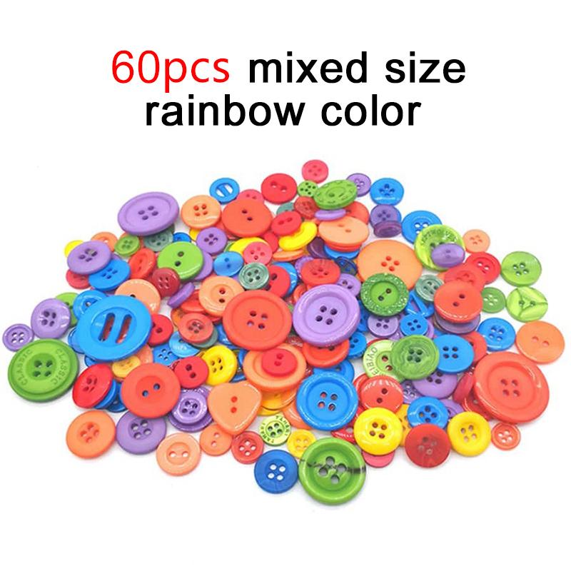 

60~660PCS Colorful Mixed Resin Buttons Rotundity DIY Sewing Supplies Clothing Accessories Material Household Handmade TMZ