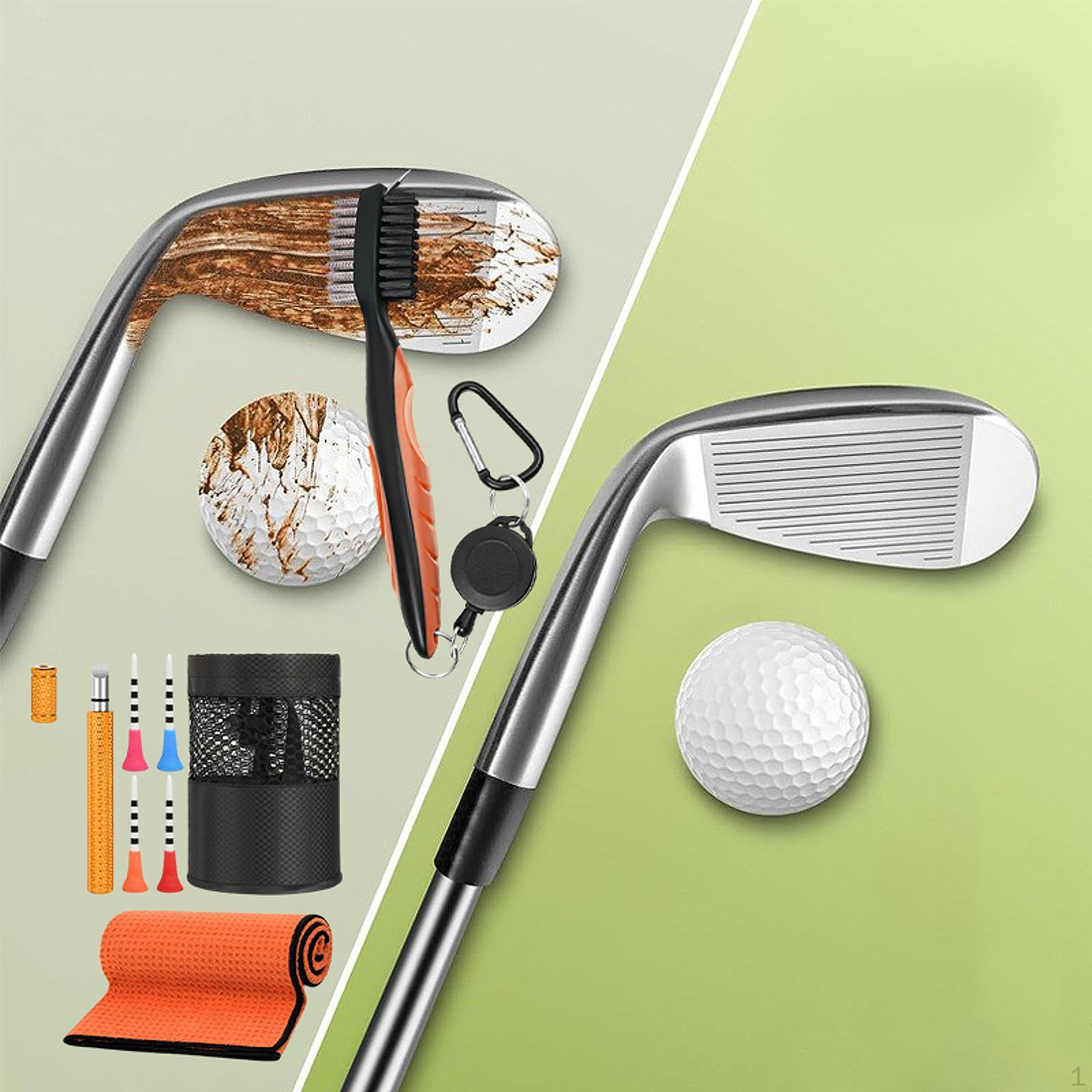 

Щетка для чистки клюшек для гольфа, очиститель клюшек, аксессуары для гольфа, комплект для занятий спортом на открытом воздухе оранжевый
