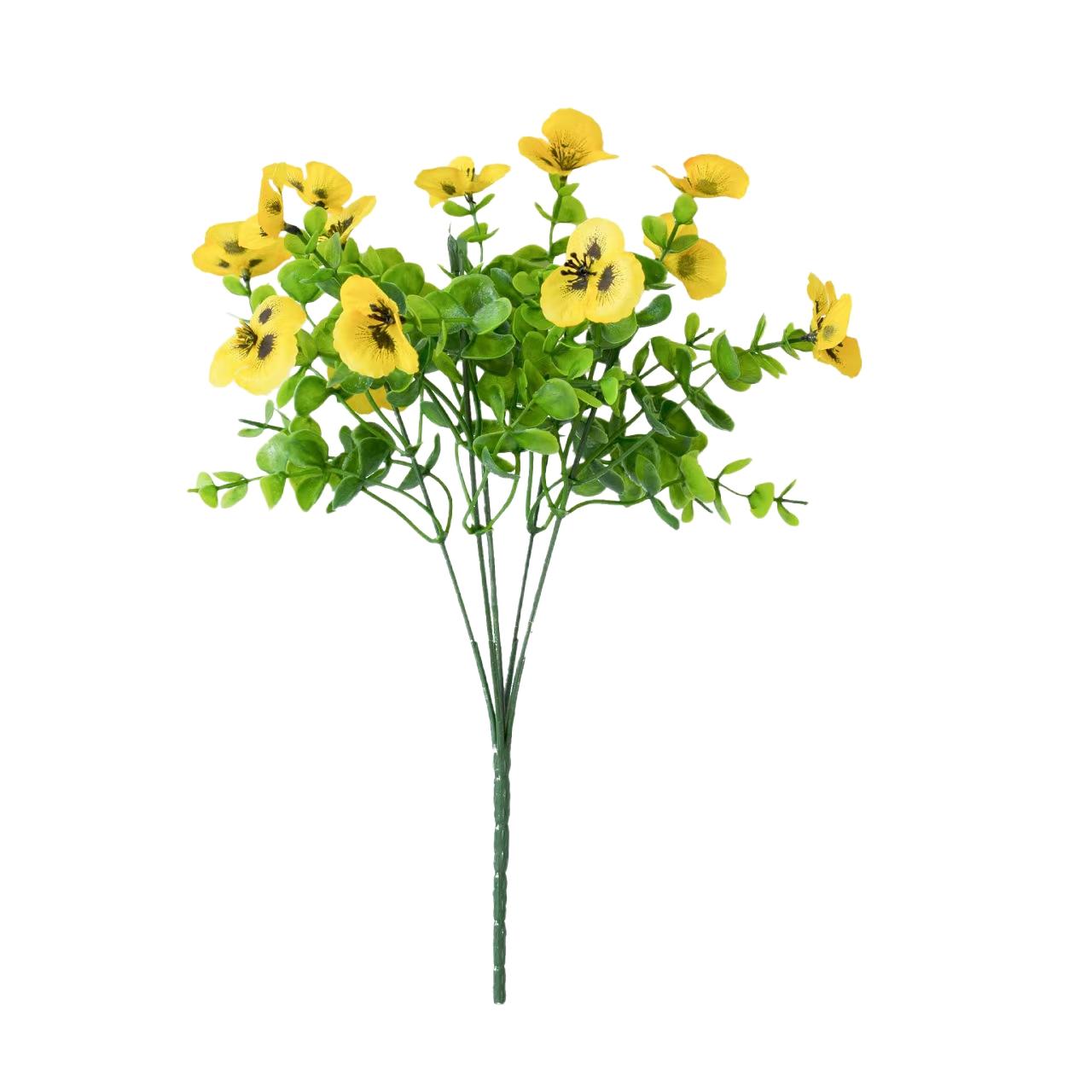 

Artificial Plant Silk Pansy Outdoor Garden Yard Wedding Bridal Bouquet Home Room Outdoor Garden Decora Festival Wreath Diy Gifts 1 PCS жовтий