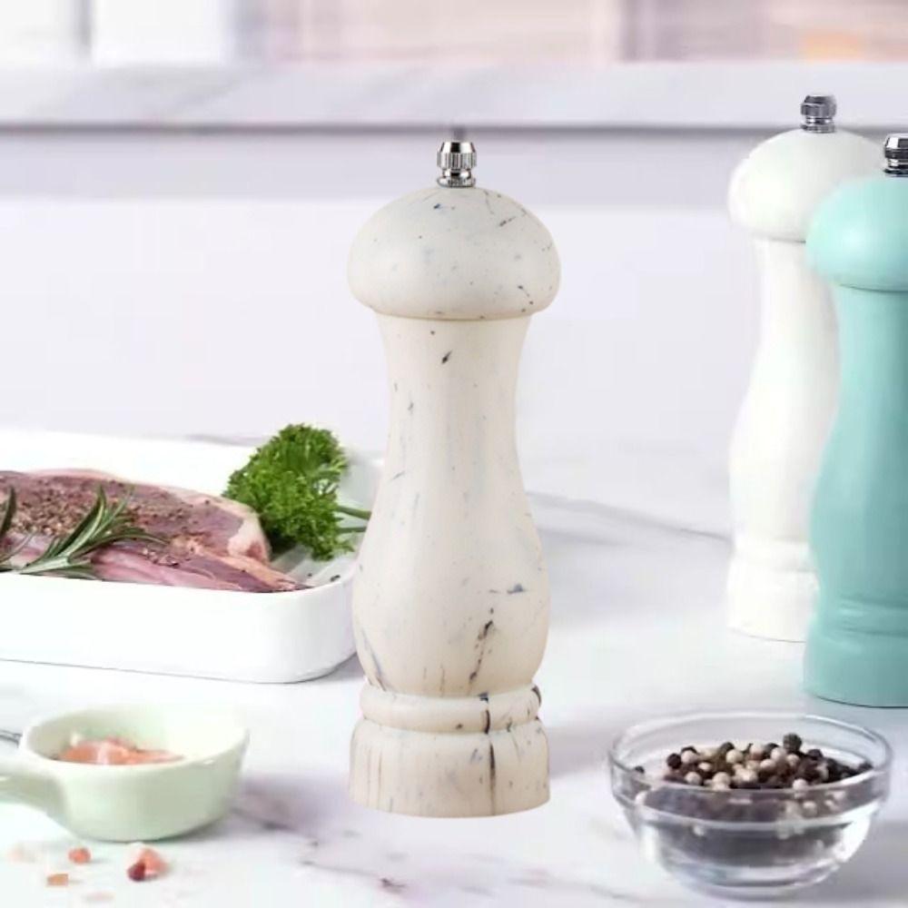 2pcs 6 Inch Salt Pepper Mill Manual Spices Bottle Marbled Salt Pepper Grinder  Restaurant