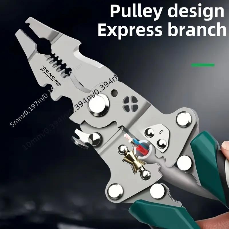 Multifunctional Wire Stripping Pliers Foldable Design Suitable for Electrical Water Pipe Crimping Cutting Twisting Metal Tools