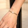 Summer waterproof stainless steel snake chain large cz diamond bracelet