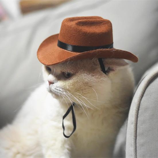 Pet Cowboy Hat Mini Pet Cosplay Cap Dress-up Bandana Scarf Halloween Costume Accessories for Small Medium Dogs Cats Party Decoration