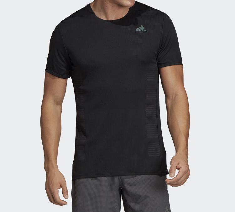 Adidas T Shirts Men's Black Crew Neck Moderate Straight Fit DQ1846