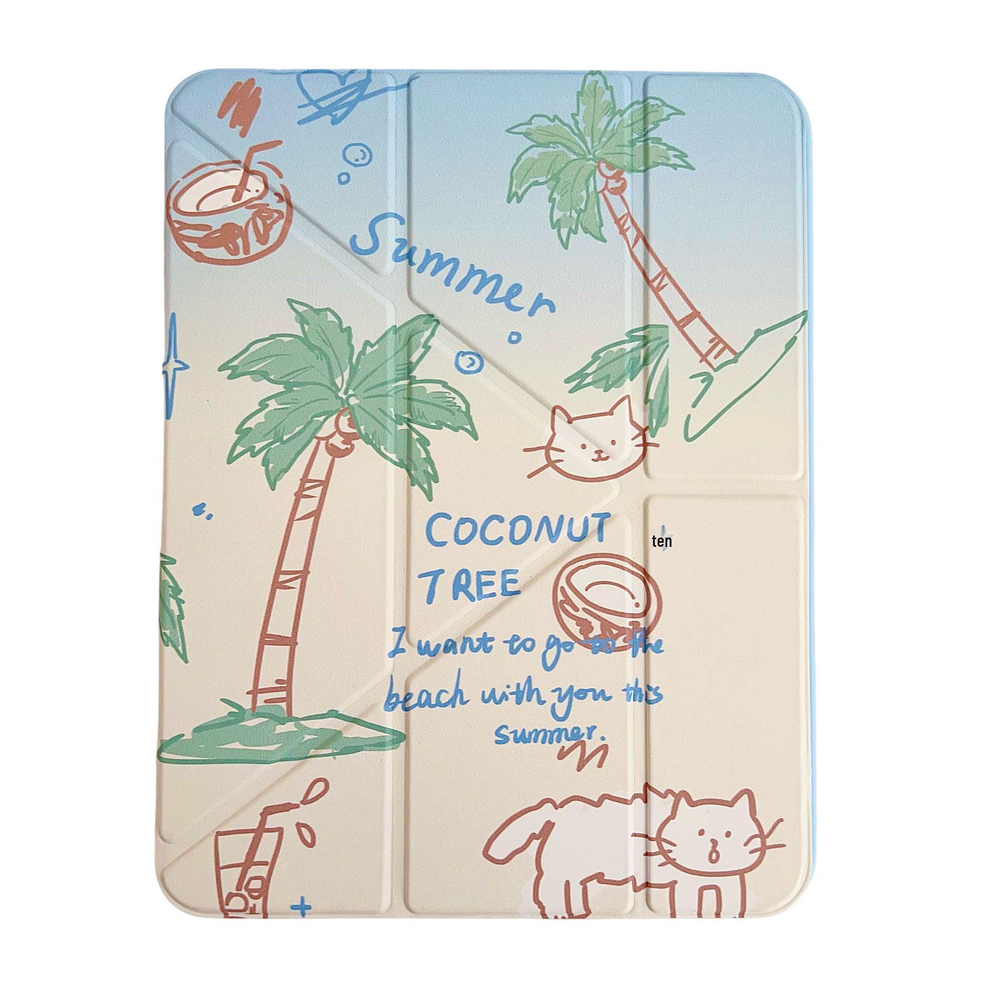 

Suitable for iPad 10.2 Case, Pencil Slot, Y-Fold Design, Tropical Dog Pattern, Compatible with 3rd/4th Gen & Air 5. iPad Mini 6/7 (8.3 inches)