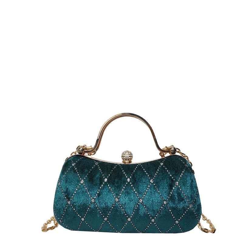 Elegant Evening Bag Rhinestone Portable Clutch Suitable For Wedding Prom Dinner Party Hanbangs Velvet Mini Formal Bags
