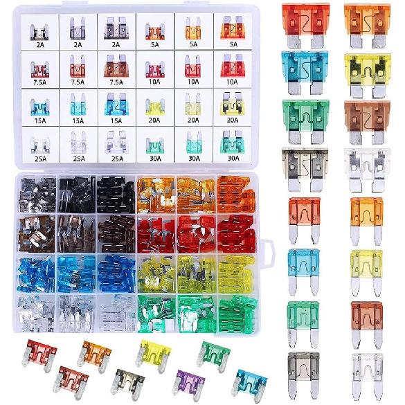 306PCS Car Fuse Assortment Kit, Standard and Mini and Micro Mix Vehicles Blade Fuses Kit Replacement, 2A 5A 7.5A 10A 15A 20A 25A 30A 35A, Universal