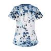 Women's Casual  Print Short Sleeve Sloping Collar Workwear Top With Double Pockets